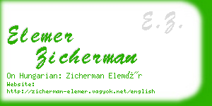 elemer zicherman business card